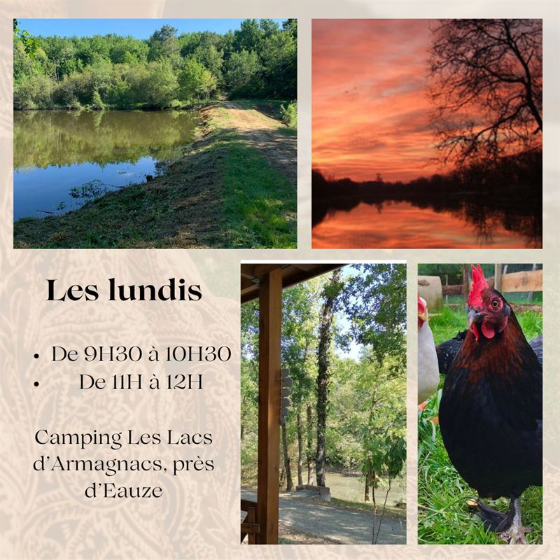 Programme du lundi : camping Les Lacs d’Armagnac, près d’Eauze
